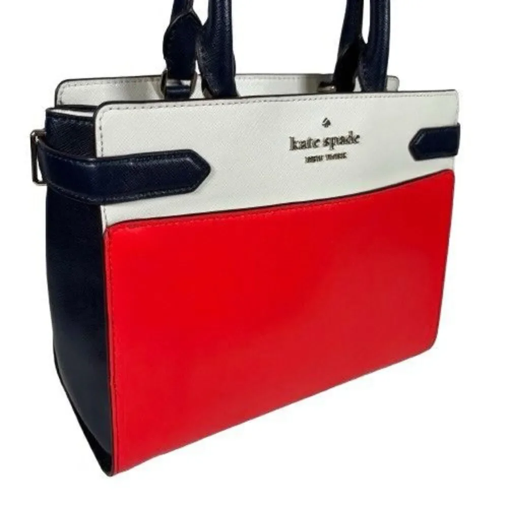 Kate Spade Staci Cameron Leather Satchel Crossbody Patriotic Summer 4th of July